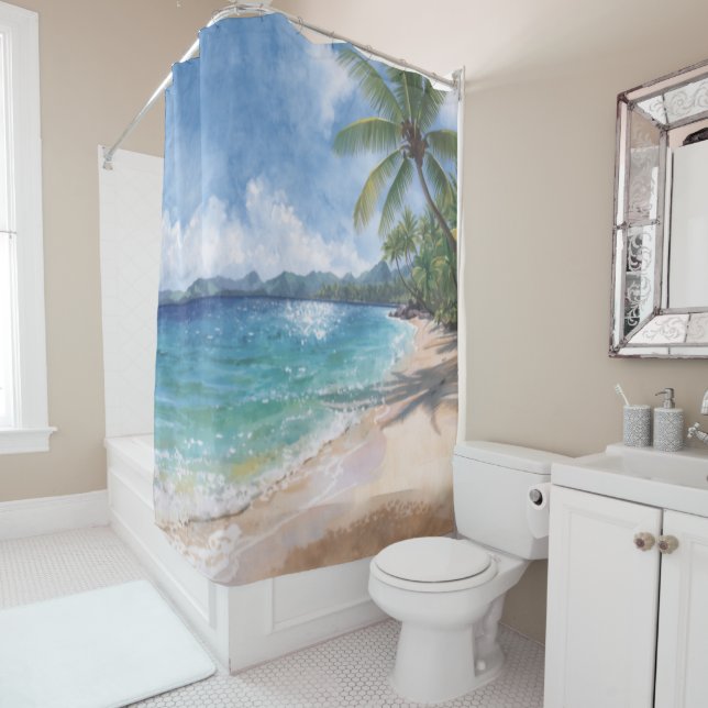 Watercolor Beach Hawaii (In Situ)