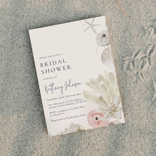 Watercolor Beach Invitation de douche nuptiale (Créateur téléchargé)