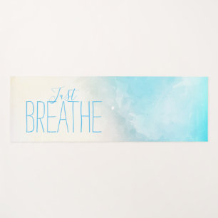 Watercolor Beach Just Breathe Yoga Mat