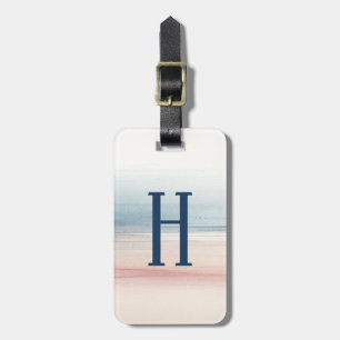 Watercolor Beach Monogram Luggage Tag