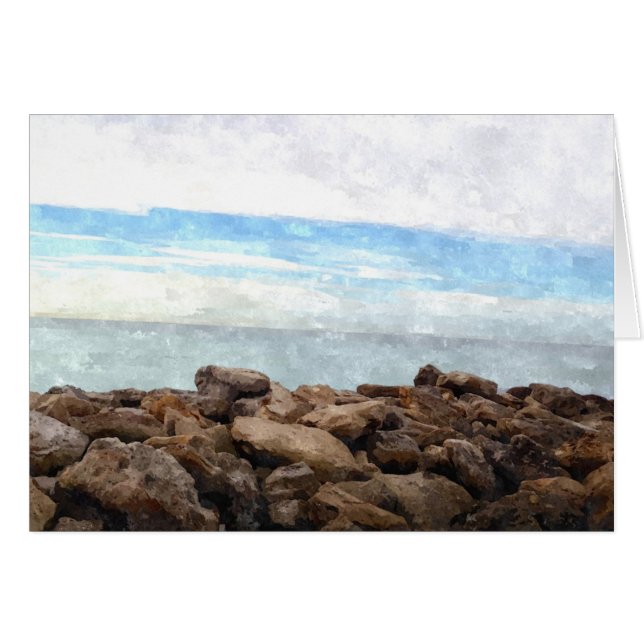 Watercolor Beach Note (Front Horizontal)