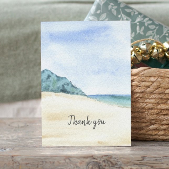 Watercolor Beach Ocean Memorial Thank You (Creator Uploaded)