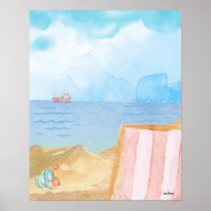 Watercolor Beach Poster