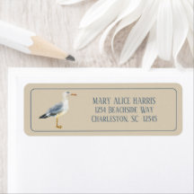 Watercolor Beach Seagull Personalized