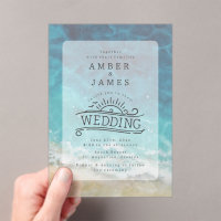 Watercolor Beach Shore Line Art Wedding