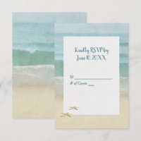 Watercolor Beach Starfish Wedding RSVP
