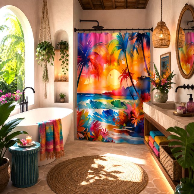 Watercolor beach sunset Tropical art  (Creator Uploaded)
