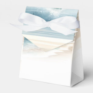 Watercolor Beach Waves Rustic Coastal Wedding Favor Box