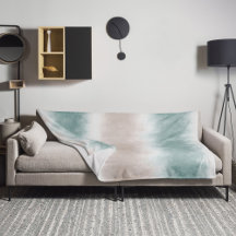 Watercolor Beach Waves Sage Sea/Blue Green