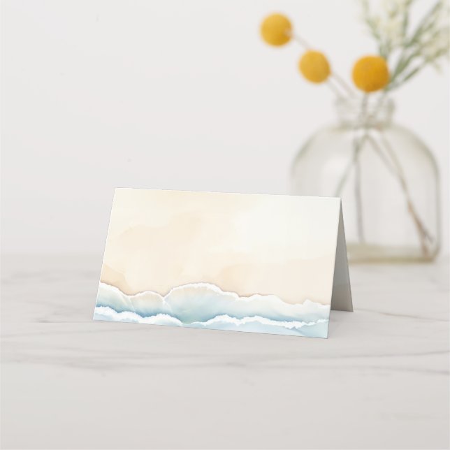 Watercolor Beach Wedding Cartes (Dos)