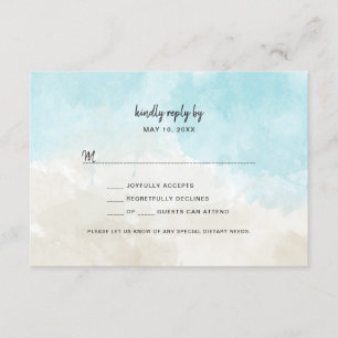 Watercolor Beach Wedding RSVP buffet card