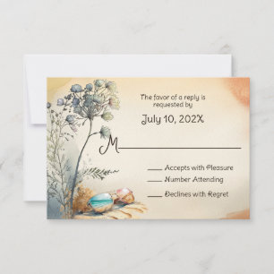 Watercolor Beach Wedding RSVP Card