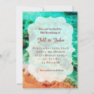 Watercolor Beach Wedding Scallops Cards