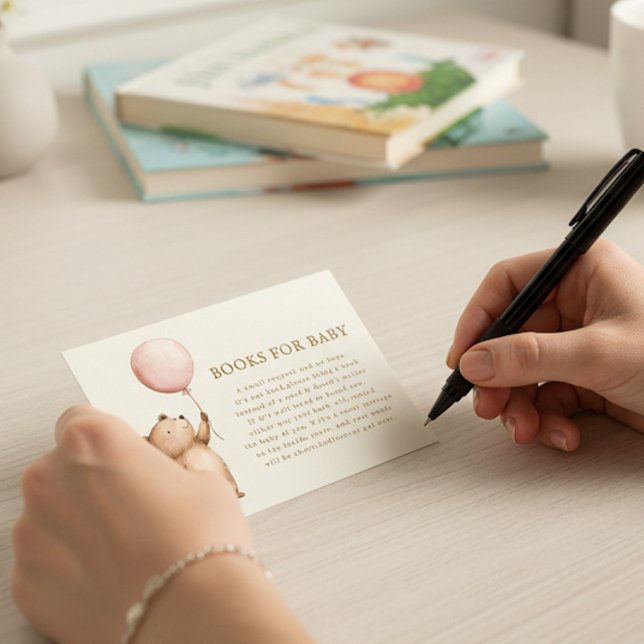 Watercolor Bear Books for Baby Request Card (Creator Uploaded)