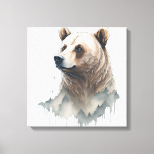 Watercolor Bear Canvas Print