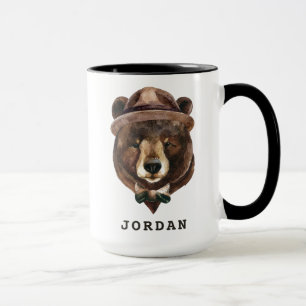 Watercolor Bear Fashion   Add Your Name Mug