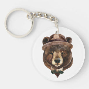 Watercolor Bear Fashion Keychain