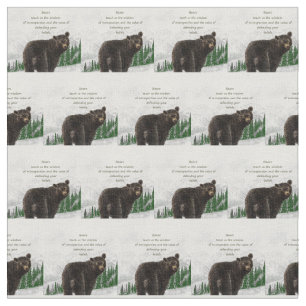Watercolor Bear Totem Spirit Animal Guide Fabric