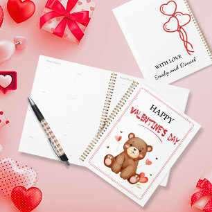 Watercolor Bear Valentine's Day personalized Planner