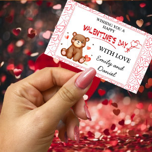 Watercolor Bear Valentine's Day Sticker