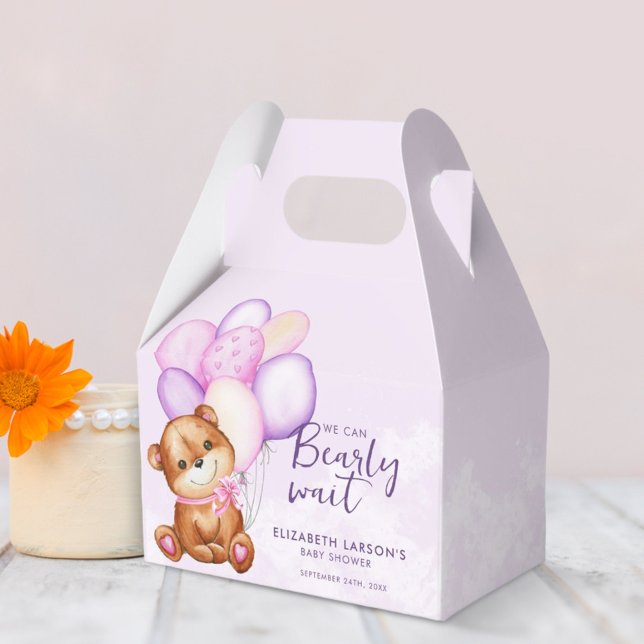 Watercolor Bearly Wait Baby Shower Favor Box (Creator Uploaded)