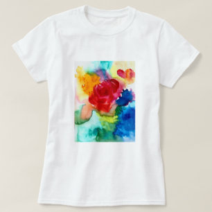 Watercolor beautiful abstract rose art T-Shirt