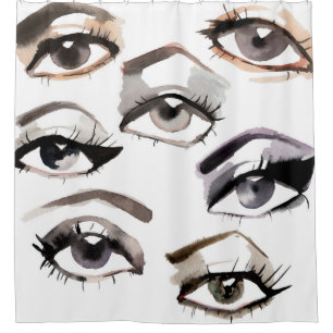 Watercolor beautiful eyes pattern