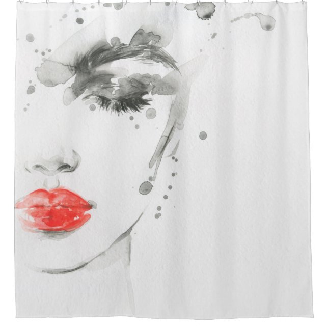 Watercolor beautiful woman face (Front)