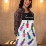 Watercolor Beauty Nail Polish Salon Personalized Apron<br><div class="desc">This design may be personalized by choosing the customize option to add text or make other changes. If this product has the option to transfer the design to another item, please make sure to adjust the design to fit if needed. Contact me at colorflowcreations@gmail.com if you wish to have this...</div>