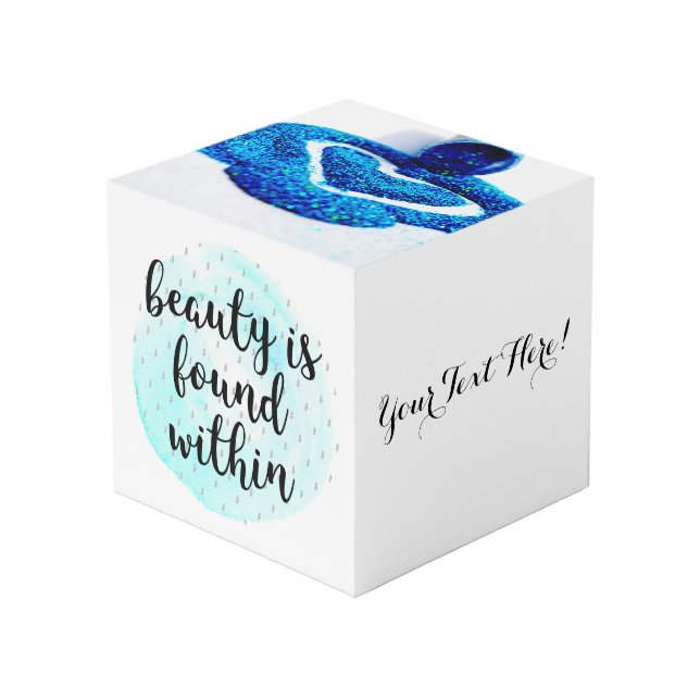 Watercolor Beauty Quote Cube (Front Angled)