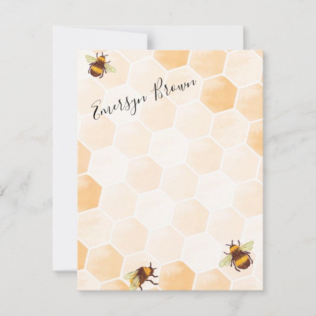 Watercolor Bee Card (Front)
