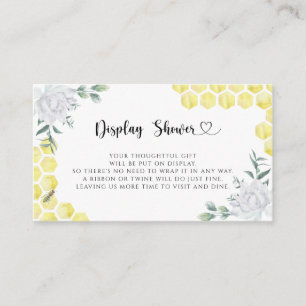 Watercolor bee floral Display shower Enclosure Card