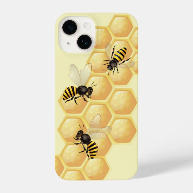 Watercolor Bees Beehive Art iPhone Case (Back)