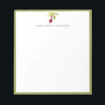 Watercolor Beet Green Framed Notepad<br><div class="desc">Pretty watercolor garden beet with matching green frame, personalized notepad.</div>
