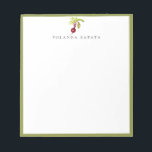 Watercolor Beet Green Framed Notepad<br><div class="desc">Pretty watercolor garden beet with matching green frame,  personalized notepad.</div>