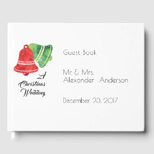 Watercolor Bells /Christmas Wedding/ Guest Book