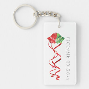 Watercolor Bells/Christmas Wedding/Keychain Keychain