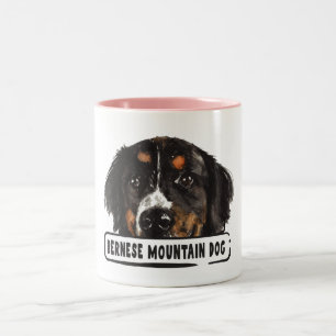 Watercolor Bernese Mountain Dog  Two-Tone Coffee Mug