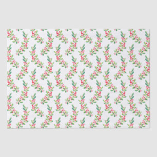Watercolor Berries and Leaves Holiday Christmas Tissue Paper