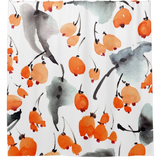 Watercolor berries and leaves illustration pattern (Front)