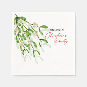 Watercolor  Berry Branches  Christmas Party Napkin