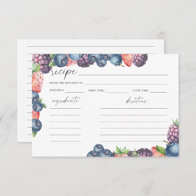 Watercolor berry Bridal shower (Front/Back)