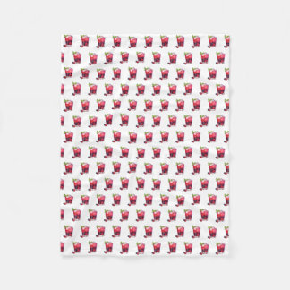 Watercolor Berry Cocktail with Mint Drink Fleece Blanket