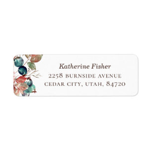Watercolor Berry Leaves   Garden Wedding Address