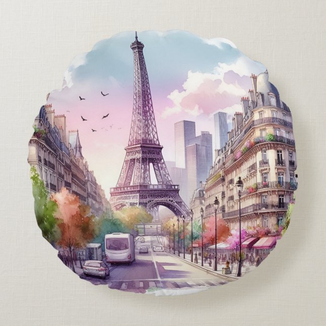 watercolor bets round pillow (Front)