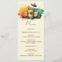 Watercolor beverage fiesta party Mexican food cafe
