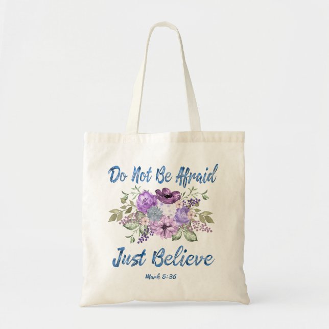 Watercolor Bible Quote Budget Tote Bag (Front)