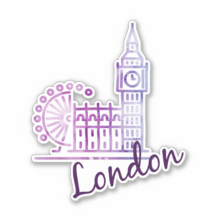 Watercolor Big Ben London Sticker – British Travel