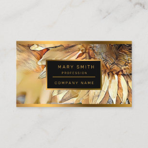 Watercolor Big Yellow Sunflower Elegant Collection Business Card
