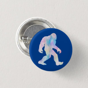 Watercolor Bigfoot 1 Inch Round Button